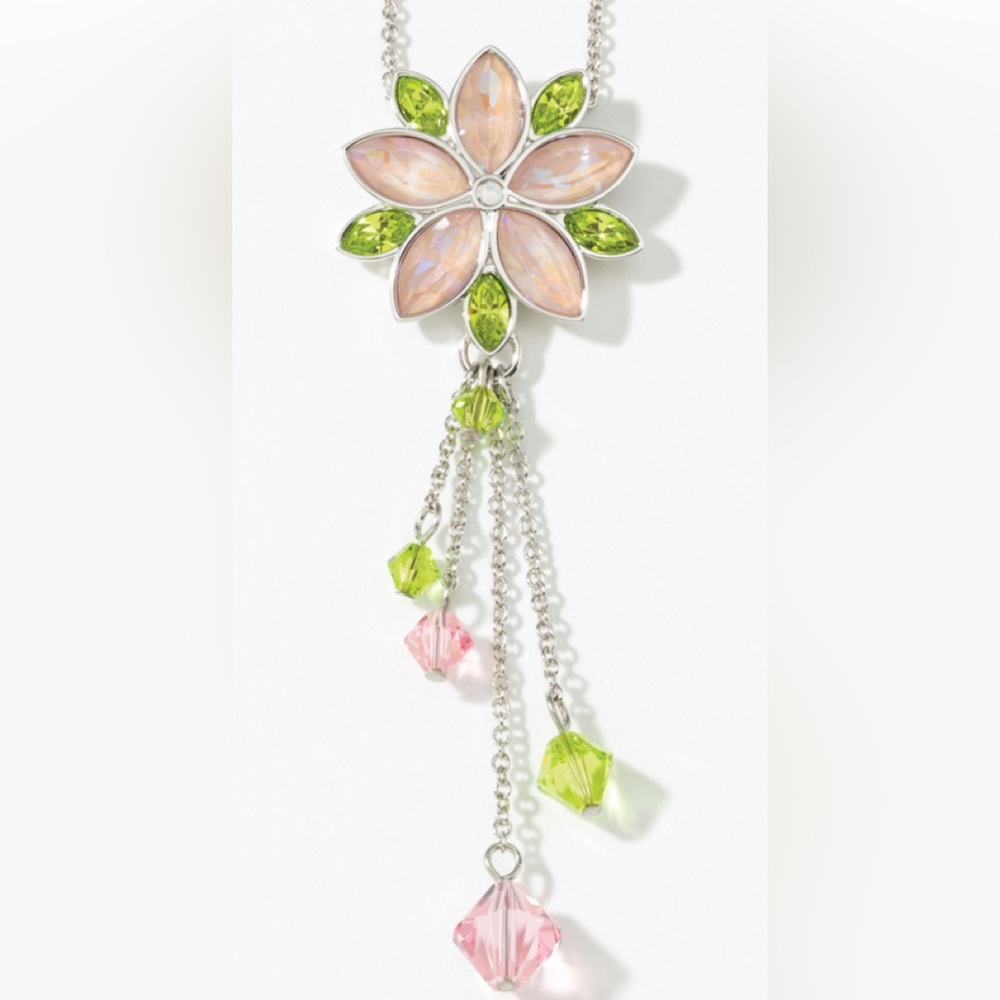 Touchstone Crystal by Swarovski CITRUS BLOOMS floral pendant so gorgeous! BNIB